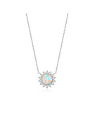Opal Flower Dainty Necklace-Necklaces-Krush Kandy, Women's Online Fashion Boutique Located in Phoenix, Arizona (Scottsdale Area)
