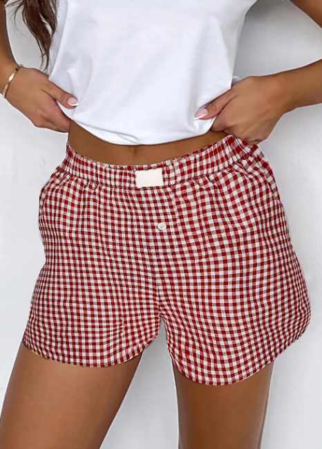 Gingham Checkered Button-Front Shorts-Shorts-Krush Kandy, Women's Online Fashion Boutique Located in Phoenix, Arizona (Scottsdale Area)