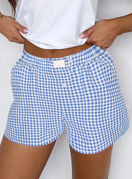 Gingham Checkered Button-Front Shorts-Shorts-Krush Kandy, Women's Online Fashion Boutique Located in Phoenix, Arizona (Scottsdale Area)