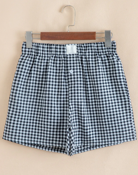 Gingham Checkered Button-Front Shorts-Shorts-Krush Kandy, Women's Online Fashion Boutique Located in Phoenix, Arizona (Scottsdale Area)