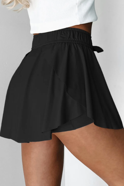 Ruffled Waistband Skort-Shorts-Krush Kandy, Women's Online Fashion Boutique Located in Phoenix, Arizona (Scottsdale Area)