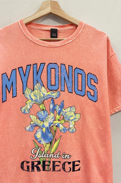 "Mykonos" Island in Greece Graphic Tee-Graphic Tees-Krush Kandy, Women's Online Fashion Boutique Located in Phoenix, Arizona (Scottsdale Area)
