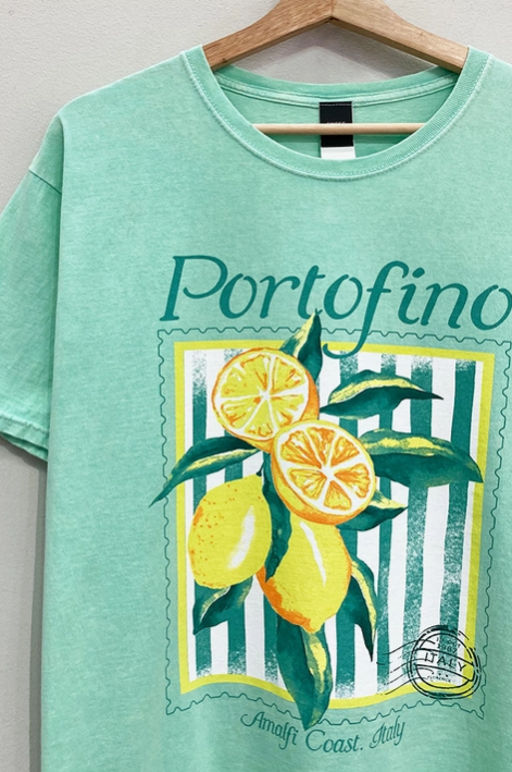"Portofino" Lemon Graphic Tee-Graphic Tees-Krush Kandy, Women's Online Fashion Boutique Located in Phoenix, Arizona (Scottsdale Area)