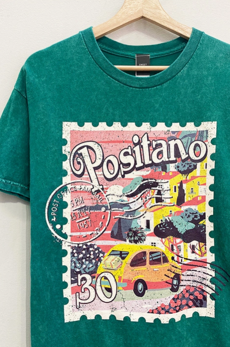 "Positano" Postcard Graphic Tee-Graphic Tees-Krush Kandy, Women's Online Fashion Boutique Located in Phoenix, Arizona (Scottsdale Area)
