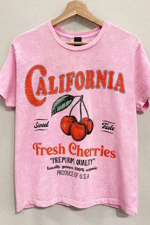 California Fresh Cherries Graphic Tee-Graphic Tees-Krush Kandy, Women's Online Fashion Boutique Located in Phoenix, Arizona (Scottsdale Area)