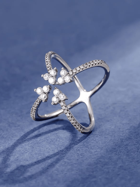 High Carbon Diamond Cross Minimalist Band Ring-Rings-Krush Kandy, Women's Online Fashion Boutique Located in Phoenix, Arizona (Scottsdale Area)