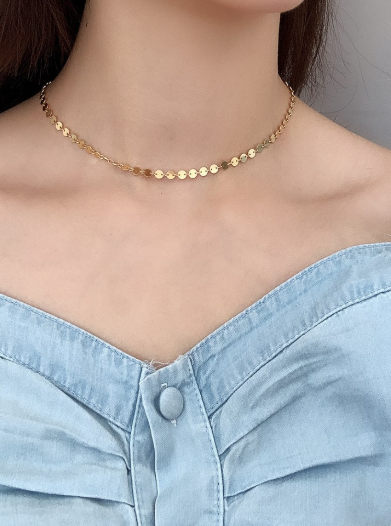 Vintage Chocker Wafer Necklace-Necklaces-Krush Kandy, Women's Online Fashion Boutique Located in Phoenix, Arizona (Scottsdale Area)