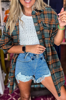 Plaid Oversized Flannel Shirt-Tops-Krush Kandy, Women's Online Fashion Boutique Located in Phoenix, Arizona (Scottsdale Area)