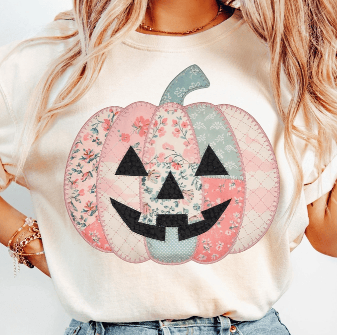Patchwork Pumpkin Tee-Graphic Tees-Krush Kandy, Women's Online Fashion Boutique Located in Phoenix, Arizona (Scottsdale Area)