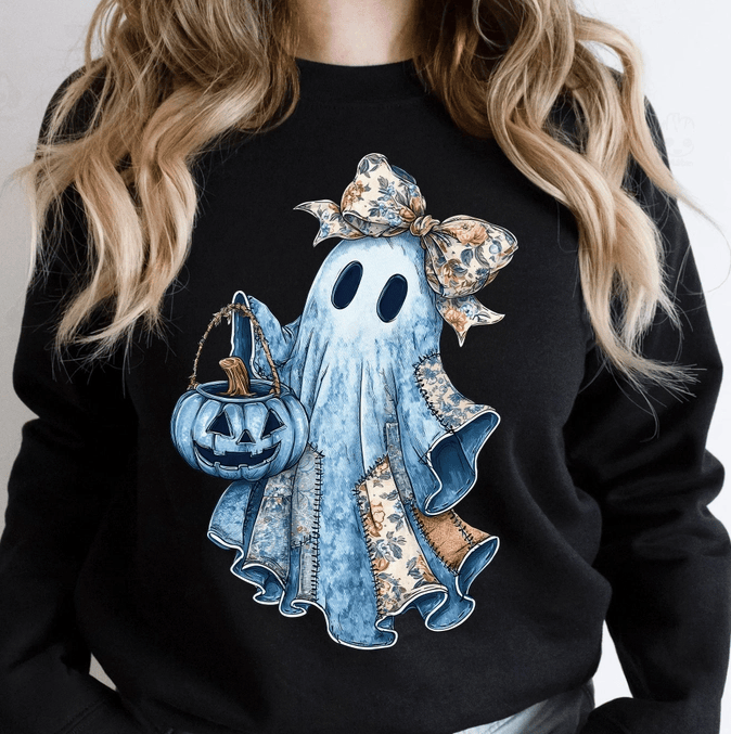 Boho Ghost Halloween Sweatshirt-Graphic Tees-Krush Kandy, Women's Online Fashion Boutique Located in Phoenix, Arizona (Scottsdale Area)