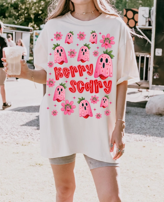 Berry Scary Halloween Tee-Graphic Tees-Krush Kandy, Women's Online Fashion Boutique Located in Phoenix, Arizona (Scottsdale Area)