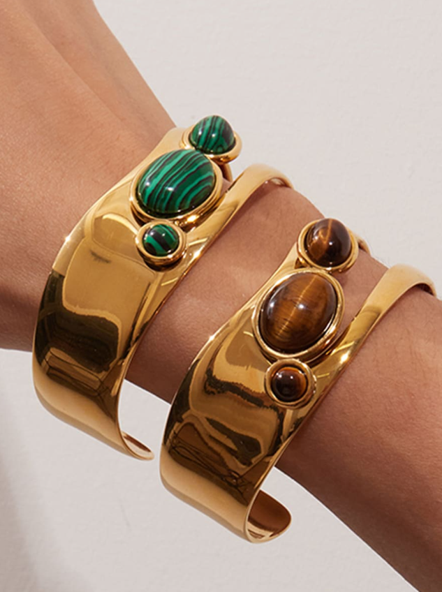 Stainless Steel Ethereal Stone Slab Cuffs-Jewelry-Krush Kandy, Women's Online Fashion Boutique Located in Phoenix, Arizona (Scottsdale Area)