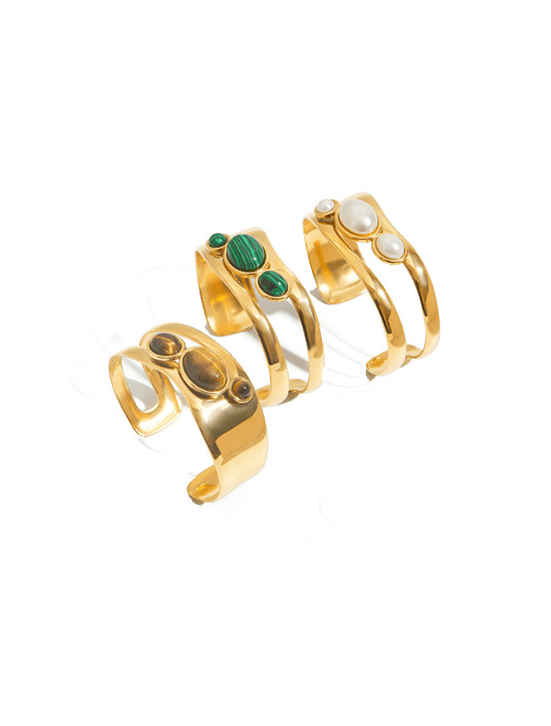 Stainless Steel Ethereal Stone Slab Cuffs-Jewelry-Krush Kandy, Women's Online Fashion Boutique Located in Phoenix, Arizona (Scottsdale Area)