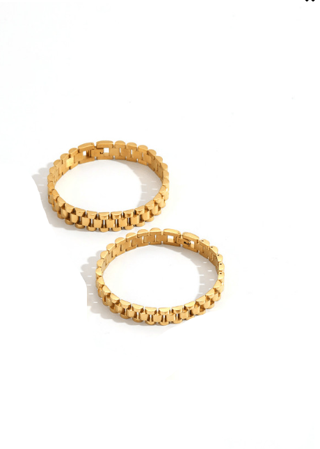 Stainless Steel Geometric Hip Hop Link Bracelet-Jewelry-Krush Kandy, Women's Online Fashion Boutique Located in Phoenix, Arizona (Scottsdale Area)