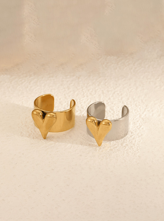 Stainless Steel Heart Minimalist Band Ring-Jewelry-Krush Kandy, Women's Online Fashion Boutique Located in Phoenix, Arizona (Scottsdale Area)