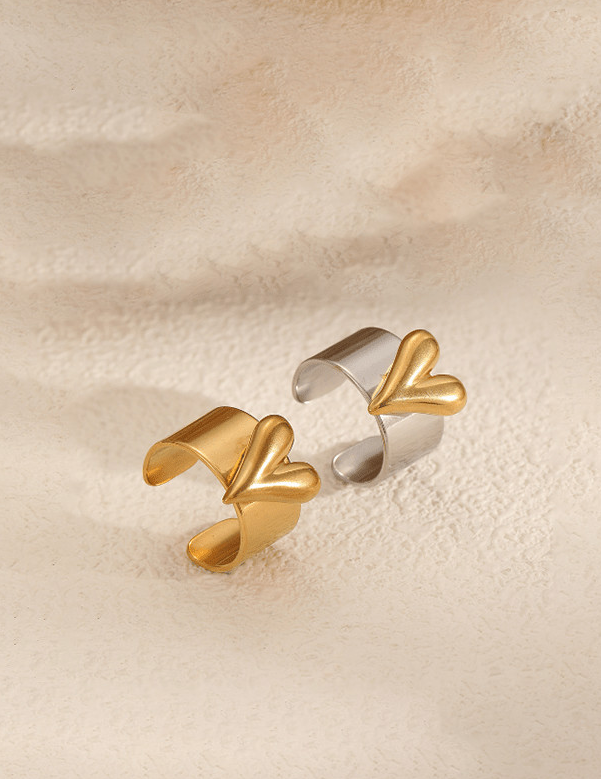 Stainless Steel Heart Minimalist Band Ring-Jewelry-Krush Kandy, Women's Online Fashion Boutique Located in Phoenix, Arizona (Scottsdale Area)