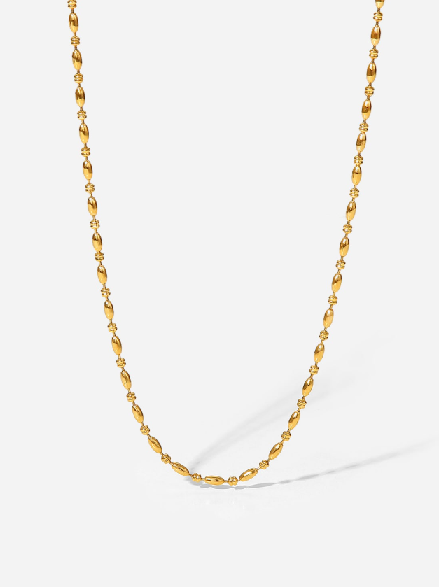 Stainless Steel Geometric Bead Trend Beaded Necklace-Jewelry-Krush Kandy, Women's Online Fashion Boutique Located in Phoenix, Arizona (Scottsdale Area)