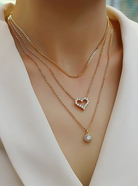 Sterling Silver Moissanite Heart Minimalist Multi Strand Necklace-Necklaces-Krush Kandy, Women's Online Fashion Boutique Located in Phoenix, Arizona (Scottsdale Area)