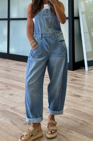 Buckle Barrel Denim Overalls-Overalls-Krush Kandy, Women's Online Fashion Boutique Located in Phoenix, Arizona (Scottsdale Area)