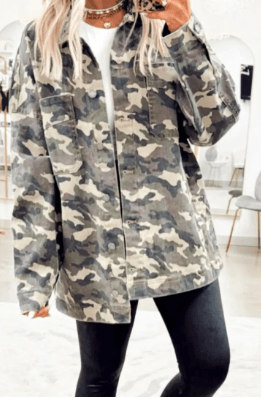 Camo Loose Jean Jacket-Jacket-Krush Kandy, Women's Online Fashion Boutique Located in Phoenix, Arizona (Scottsdale Area)