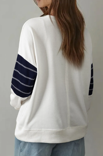 Color Block Patch Pocket Drop Shoulder Sweatshirt-Sweatshirt-Krush Kandy, Women's Online Fashion Boutique Located in Phoenix, Arizona (Scottsdale Area)