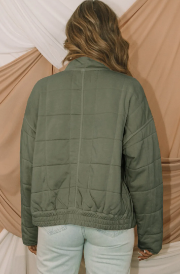 Zip-Up Pocket Quilted Jacket-Jacket-Krush Kandy, Women's Online Fashion Boutique Located in Phoenix, Arizona (Scottsdale Area)