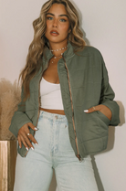 Zip-Up Pocket Quilted Jacket-Jacket-Krush Kandy, Women's Online Fashion Boutique Located in Phoenix, Arizona (Scottsdale Area)