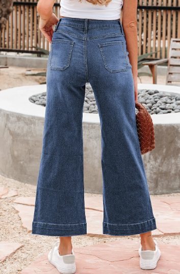 Cropped High Rise Wide Leg Jeans-Jeans-Krush Kandy, Women's Online Fashion Boutique Located in Phoenix, Arizona (Scottsdale Area)