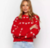 Red Heart Valentine Long Sleeve Knit Sweate r-Sweater-Krush Kandy, Women's Online Fashion Boutique Located in Phoenix, Arizona (Scottsdale Area)