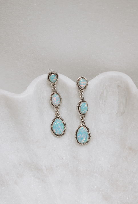 Classic Three Stone Twisted Rope Earrings-Drop Earrings-Krush Kandy, Women's Online Fashion Boutique Located in Phoenix, Arizona (Scottsdale Area)