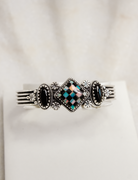 Checkered Blossom Stone Cuff-Chain Bracelets-Krush Kandy, Women's Online Fashion Boutique Located in Phoenix, Arizona (Scottsdale Area)