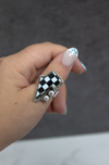 Checkered Stone Lighting Bolt RING-Ring Sizers-Krush Kandy, Women's Online Fashion Boutique Located in Phoenix, Arizona (Scottsdale Area)