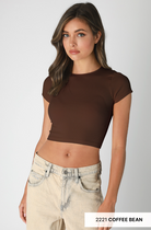 Ribbed Baby Tee-Short Sleeve Tops-Krush Kandy, Women's Online Fashion Boutique Located in Phoenix, Arizona (Scottsdale Area)