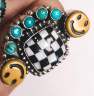 Put a Smile On Cluster Sterling Silver Stone Rings | PREORDER-Bar Necklaces-Krush Kandy, Women's Online Fashion Boutique Located in Phoenix, Arizona (Scottsdale Area)