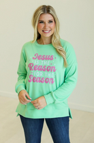 Jesus Is the Reason Graphic Sweater-Graphic Tees-Krush Kandy, Women's Online Fashion Boutique Located in Phoenix, Arizona (Scottsdale Area)