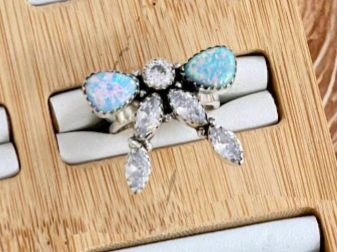 One Of A Kind Opal & White CZ Rings-Rings-Krush Kandy, Women's Online Fashion Boutique Located in Phoenix, Arizona (Scottsdale Area)