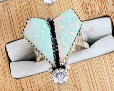 Opal & CZ Stone Stone Ring-Rings-Krush Kandy, Women's Online Fashion Boutique Located in Phoenix, Arizona (Scottsdale Area)