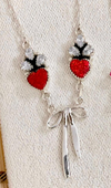 One Of A Kind Opal & Bow Necklaces-Chain Necklaces-Krush Kandy, Women's Online Fashion Boutique Located in Phoenix, Arizona (Scottsdale Area)