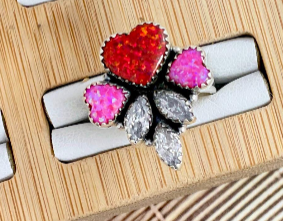 Neon Pink Opal Multi Rings-Rings-Krush Kandy, Women's Online Fashion Boutique Located in Phoenix, Arizona (Scottsdale Area)