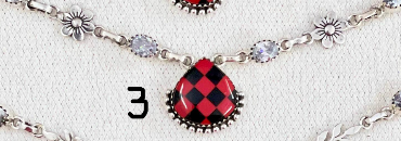 Red Checkered Slab Necklaces-Chain Necklaces-Krush Kandy, Women's Online Fashion Boutique Located in Phoenix, Arizona (Scottsdale Area)