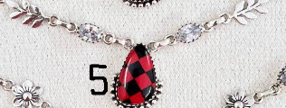 Red Checkered Slab Necklaces-Chain Necklaces-Krush Kandy, Women's Online Fashion Boutique Located in Phoenix, Arizona (Scottsdale Area)