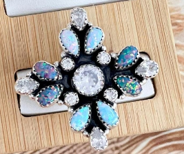 Crystal & Opal Cluster Stone Rings-Rings-Krush Kandy, Women's Online Fashion Boutique Located in Phoenix, Arizona (Scottsdale Area)