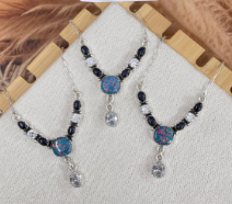 Midnight Dreams Opal & Crystal Necklace-Necklaces-Krush Kandy, Women's Online Fashion Boutique Located in Phoenix, Arizona (Scottsdale Area)