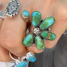 Half Flower Stone Ring | Krush Kouture-Cluster Rings-Krush Kandy, Women's Online Fashion Boutique Located in Phoenix, Arizona (Scottsdale Area)