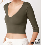 Niki Biki Right Decision V Neck Crop Top | (4 colors!)-Long Sleeve Tops-Krush Kandy, Women's Online Fashion Boutique Located in Phoenix, Arizona (Scottsdale Area)