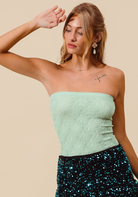 Jacquard Floral Seamless Tube Top-Tops-Krush Kandy, Women's Online Fashion Boutique Located in Phoenix, Arizona (Scottsdale Area)