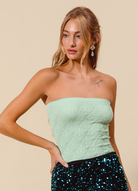 Jacquard Floral Seamless Tube Top-Tops-Krush Kandy, Women's Online Fashion Boutique Located in Phoenix, Arizona (Scottsdale Area)