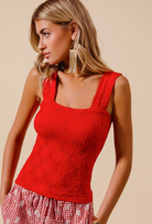 Textured Jacquard Knit Tank Top-Tanks-Krush Kandy, Women's Online Fashion Boutique Located in Phoenix, Arizona (Scottsdale Area)