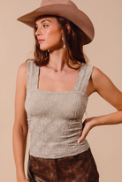 Textured Jacquard Knit Tank Top-Tanks-Krush Kandy, Women's Online Fashion Boutique Located in Phoenix, Arizona (Scottsdale Area)