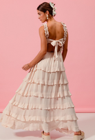 Smocked Ruffle Tier Maxi Dress with Open Back-Dresses-Krush Kandy, Women's Online Fashion Boutique Located in Phoenix, Arizona (Scottsdale Area)